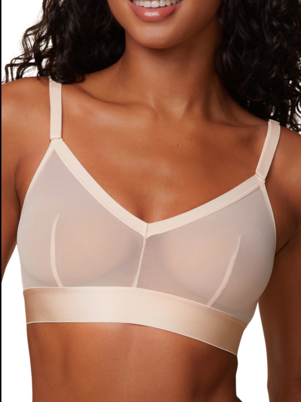 Harper Wilde Comfort Mesh Triangle Bralette Medium Sheer Color Pearl